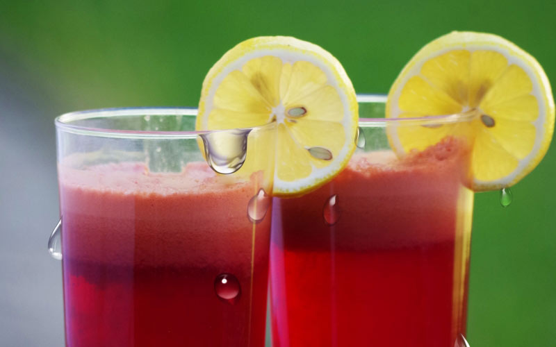 beverage, drink, drinking glasses, fruits, juice, lemon