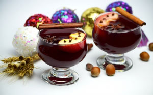 mulled wine, apples, drink, christmas, food