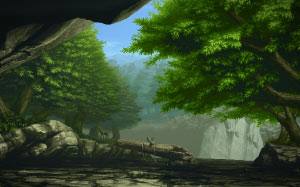 pixel art, nature, computer graphic, art, painting