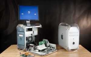 old computer, retro computer, hardware, power macintosh g4, model M5183, power mac g4, quick silver model M8493