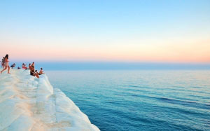 sunset, summer, horizon, paradise, sea, ocean, realmonte, italy, clif, people