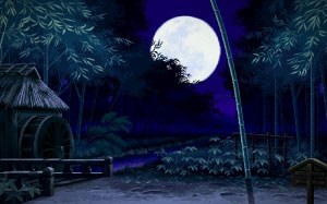 pixel art, night, japan, asian