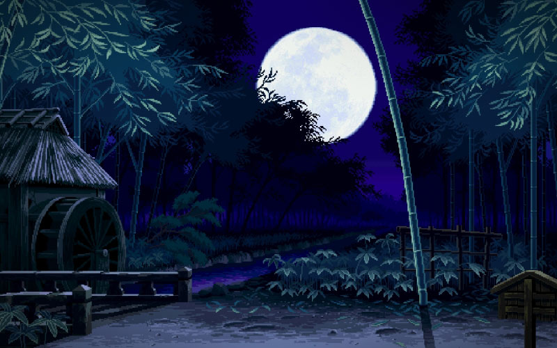 pixel art, night, japan, asian