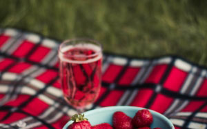 bowl, food, fruits, outdoors, picnic, strawberries, nature, grass