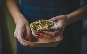 close-up, delicious, food, hands, meal, meat, tasty, woman, yummy, roll, pitta bread