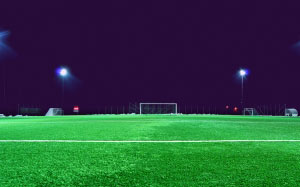 evening, field, football, grass, green, lawn, lights, night, soccer, spotlight, stadium, sport