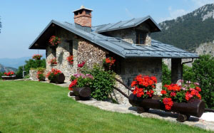house, summer, home, country, cottage, building, holiday, stone, palanfre, italy, piedmont, architecture, nature, flowers