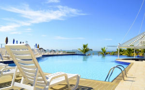 landscape, summer, resort, horizon, hotels, pool, blue, sunny, vacation