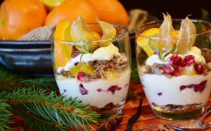 quark, quark cream, dessert, food, nutrition, eat, sweet dish, delicious, sweet, fruit, glass, christmas, christmas dessert, advent, pomegranate, orange, nuts, sugar, healthy, xmas