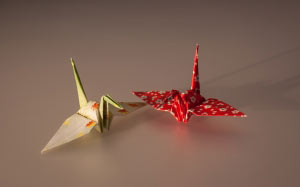cranes, paper figures, origami, applied arts
