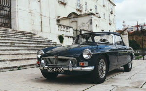 classic, black, mg, convertible, car, old
