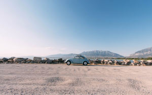 beach, transport, old, beetle, car, vintage, classic, volkswagen, sand, blue sky