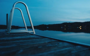 lake, evening, night, lights, water, sky, dark