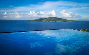 paradise, pool, carribean, blue, sea, landscape, mountain, sky, seascape, water