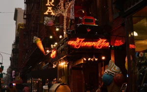 rainy, cloudy, city, font, icecream, lights, neon, new york, nyc, store, street, buildings, evening