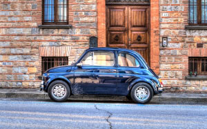 car, fiat, fiat 500, hdr, dynamic, vehicle, italy, cattolica, classic, old, city, vintage, automobile