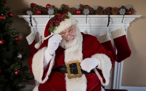santa claus, new year, christmas, xmas, fireplace, decorations, holiday