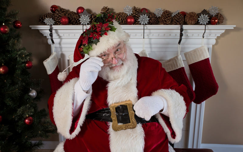 santa claus, new year, christmas, xmas, fireplace, decorations, holiday