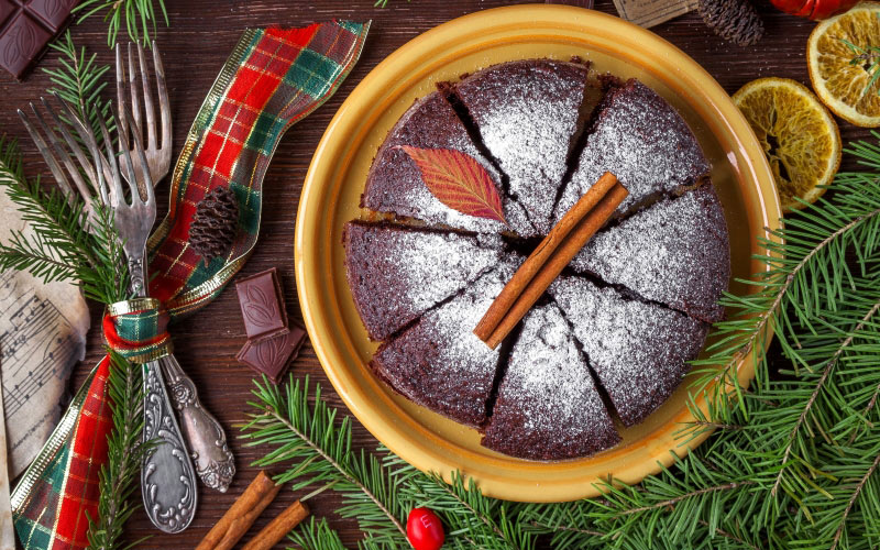 xmas, new year, table, cake, pie, christmas cake, food, sweets, sponge cake, dessert, sweet, baking, treats, christmas, still life