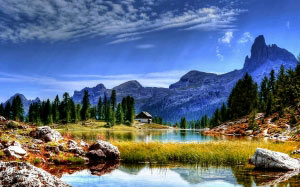 landscape, water, nature, forest, rock, wilderness, mountain, sky, hiking, lake, valley, stones, panorama, summer, reflection, autumn, alpine, parkmountain