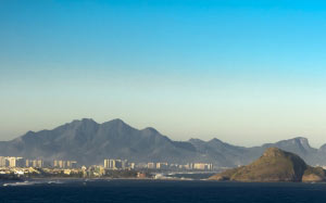 beach, sky, sea, horizon, promontory, mountains, morning, cape, coast, ocean, mountain range, waterbay, headland, landscape