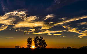 horizon, silhouette, clouds, sky, sunset, sunlight, panorama, summer, dusk, evening, widescreen, landscape, nature