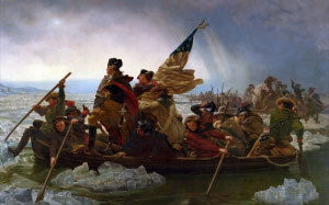emanuel leutze, washington crossing the delaware, painting, history painting, james monroe, george washington, nathanael greene, oil on canvas