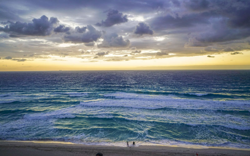 beach, landscape, sea, coast, water, nature, outdoor, ocean, horizon, clouds, sky, sunset, sunlight, morning, shore, waves, vacation, travel, coastline, dusk, evening, seascape, bay, blue, tourism, resort, mexico, caribbean