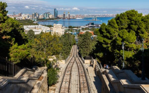 baku, azerbaijan, cityscape, city, coast, sea, view
