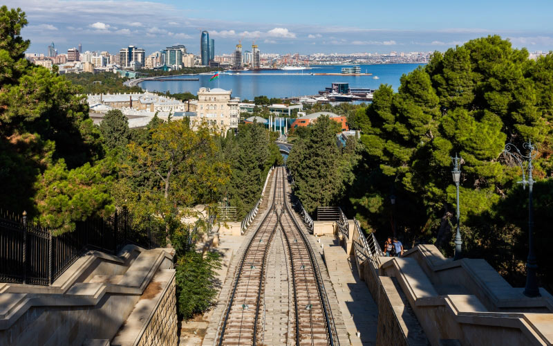 baku, azerbaijan, cityscape, city, coast, sea, view