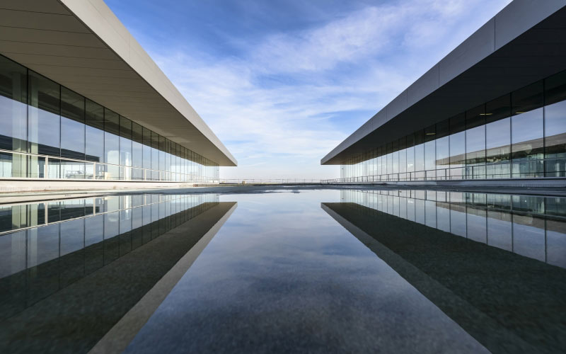 architectural, design, architecture, buildings, futuristic, glass, modern, reflection, steel, water, windows