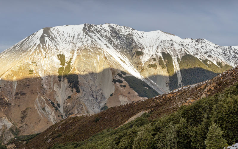 baldy hill, snowslide valley, craigieburn range, canterbury, new zealand, mountains, nature, snow, landscape
