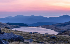 lake, sylvester, sunrise, iron lake, nelson, kahurangi national park, new zealand, landscape, nature, mountains