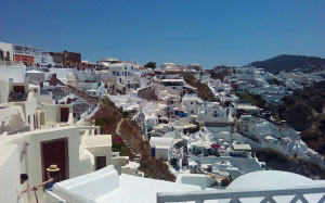 santorini, greece, island, town, resort, summer, clif, rock, mountain
