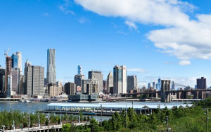 cityscape, landscape, architecture, buildings, city, new york city, ocean, summer, urban, bridge