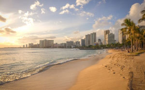 waikiki beach, nature, beach, coast, water, built structure, city, architecture, vacation, resort, summer