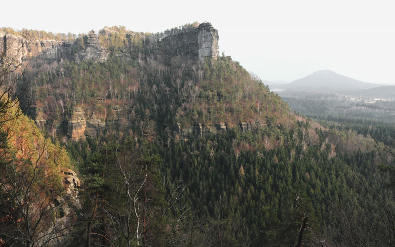 весна, пейзаж, лес, горы, чешская швейцария, деревья, природа