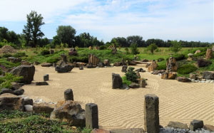 garden, nature, landscape, stones