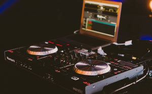 audio, disc jockey, dj turntable, laptop, modern, music, sound mixer, studio, dj