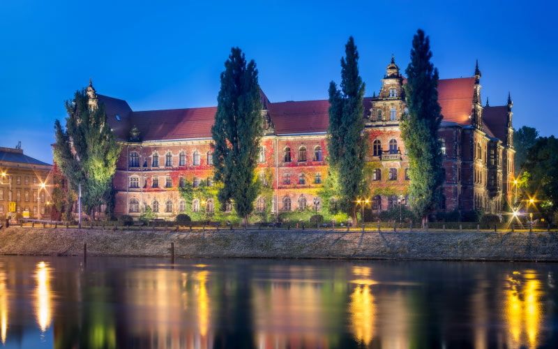 architecture, museum, castle, city, evening, poland