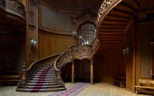 house of scientists, lviv, ukraine, interior, stairs