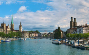 zurich, limmat, river, city, landmark, old, historic, switzerland