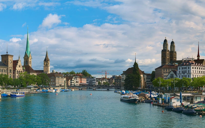 zurich, limmat, river, city, landmark, old, historic, switzerland