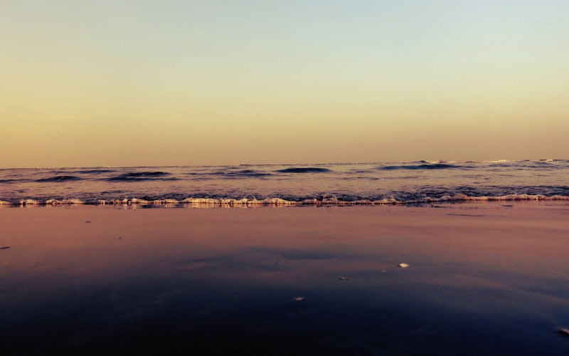 beach, landscape, sea, ocean, coast, shore, water, nature, sunset, evening, sand