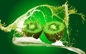 kiwi, splash, fruit, green, milk