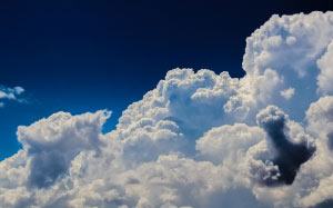 white, clouds, blue, sky, cumulus, nature