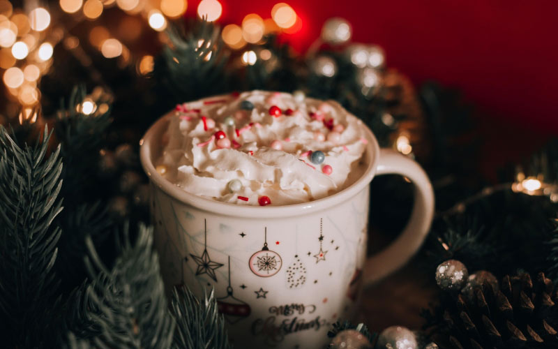 whipped cream, cocoa, christmas, xmas, drink, holiday, tableware, drinkware, cup, dessert, teacup, sweetness, new year
