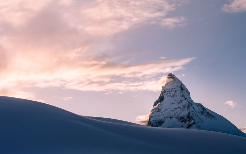 landscape, horizon, mountain, snow, winter, clouds, sky, sunrise, sunset, sunlight, morning, hill, dawn, peak, mountain, dusk, alps