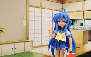 anime, konata, figma, figurine, brown anime, girl, people
