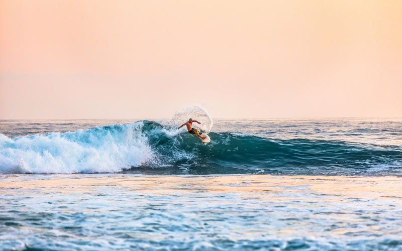 surfing, man, sea, wave, sports, water, people, men, action, splashing, nature, summer, males, water sport, sunset, aquatic sport, sky, horizon, ocean